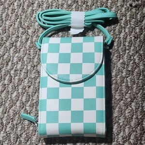 Checkered phone crossbody bag